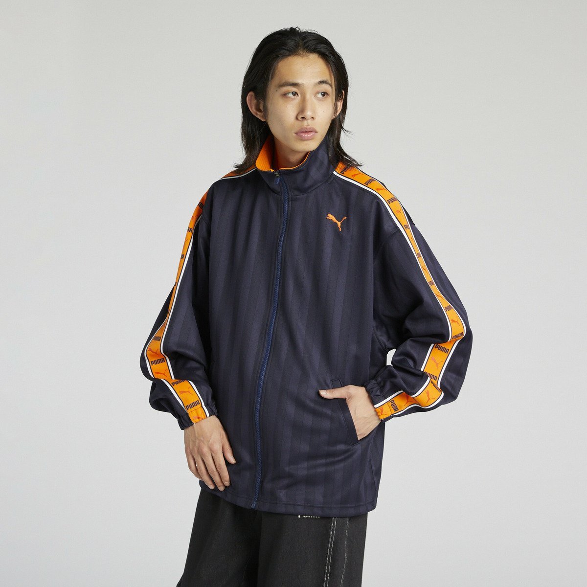 PUMA｜メンズ トレーニング シャドウ ストライプ ニット ジャケット