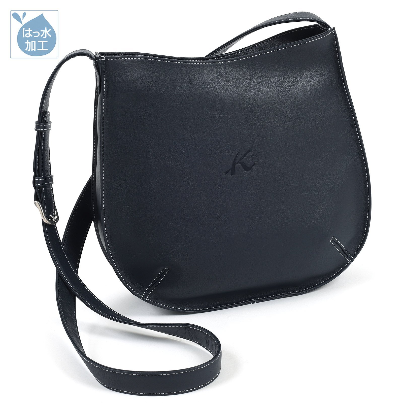 yukasanです。キタムラ ワンショルダーバッグ シボ革 レザー 黒