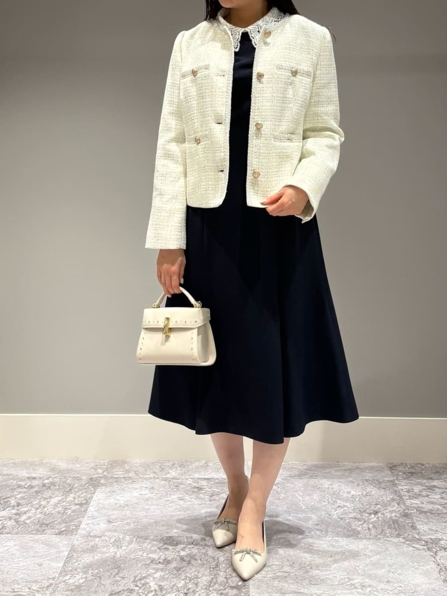 CELFORD｜ミドル丈ノーカラーツイードジャケット | Rakuten Fashion