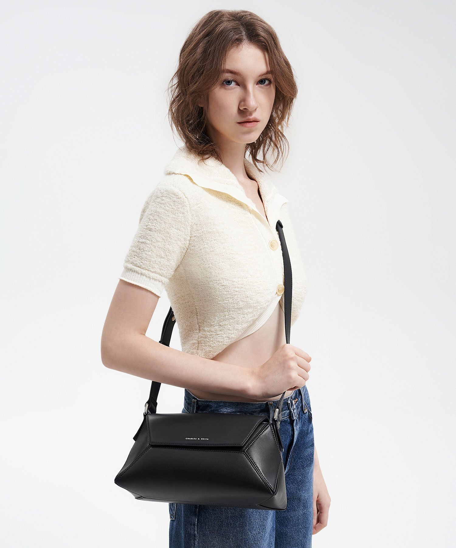 CHARLES & KEITH｜Nasrin ナスリン ジオメトリックショルダーバッグ