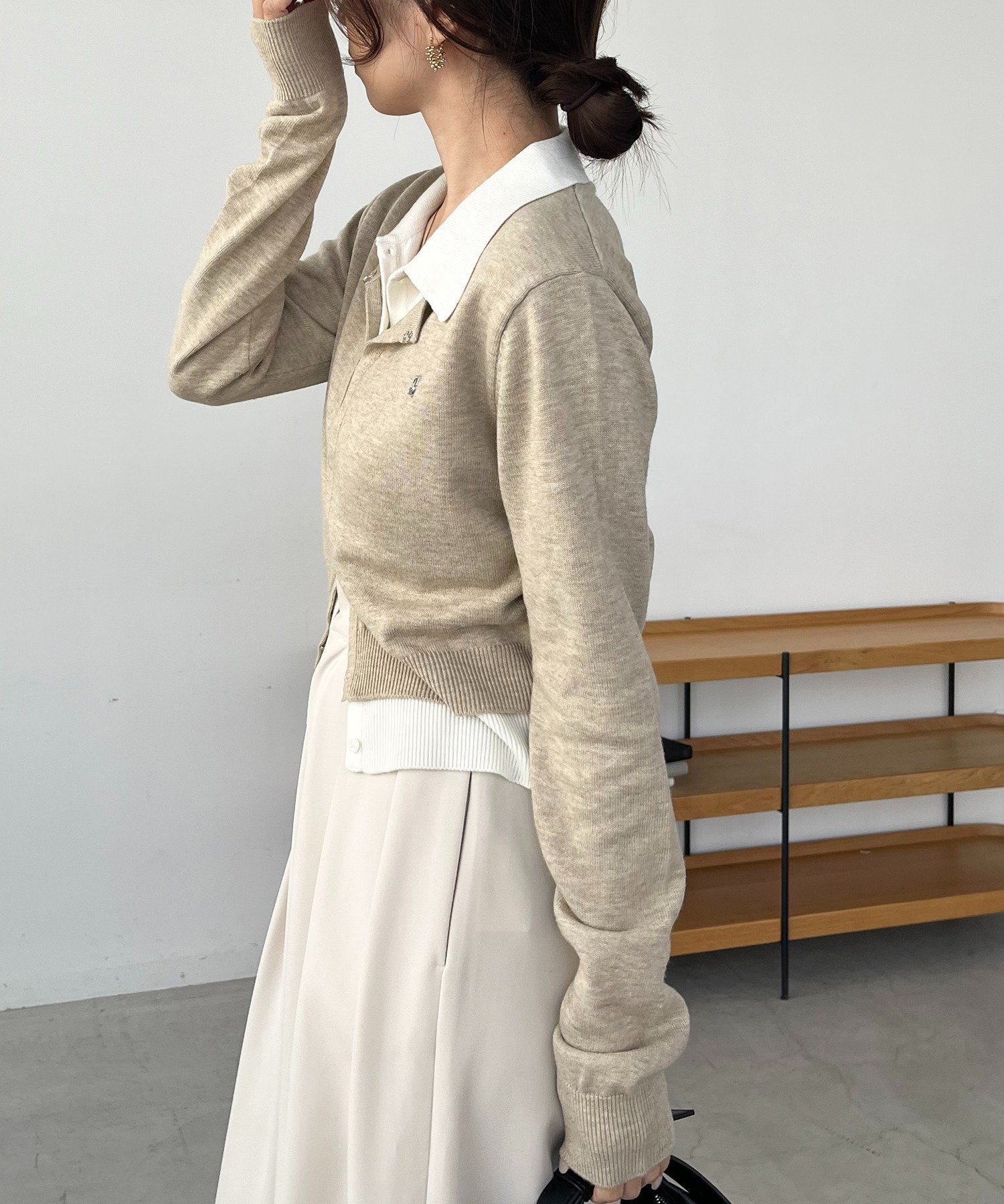 CAPRICIEUX LE'MAGE｜レイヤードポロニットカーディガン | Rakuten