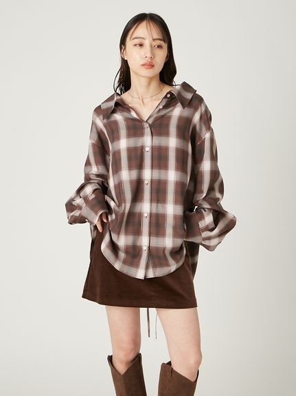 FRAY I.D｜オンブレラメチェックアシメシャツ | Rakuten Fashion(楽天