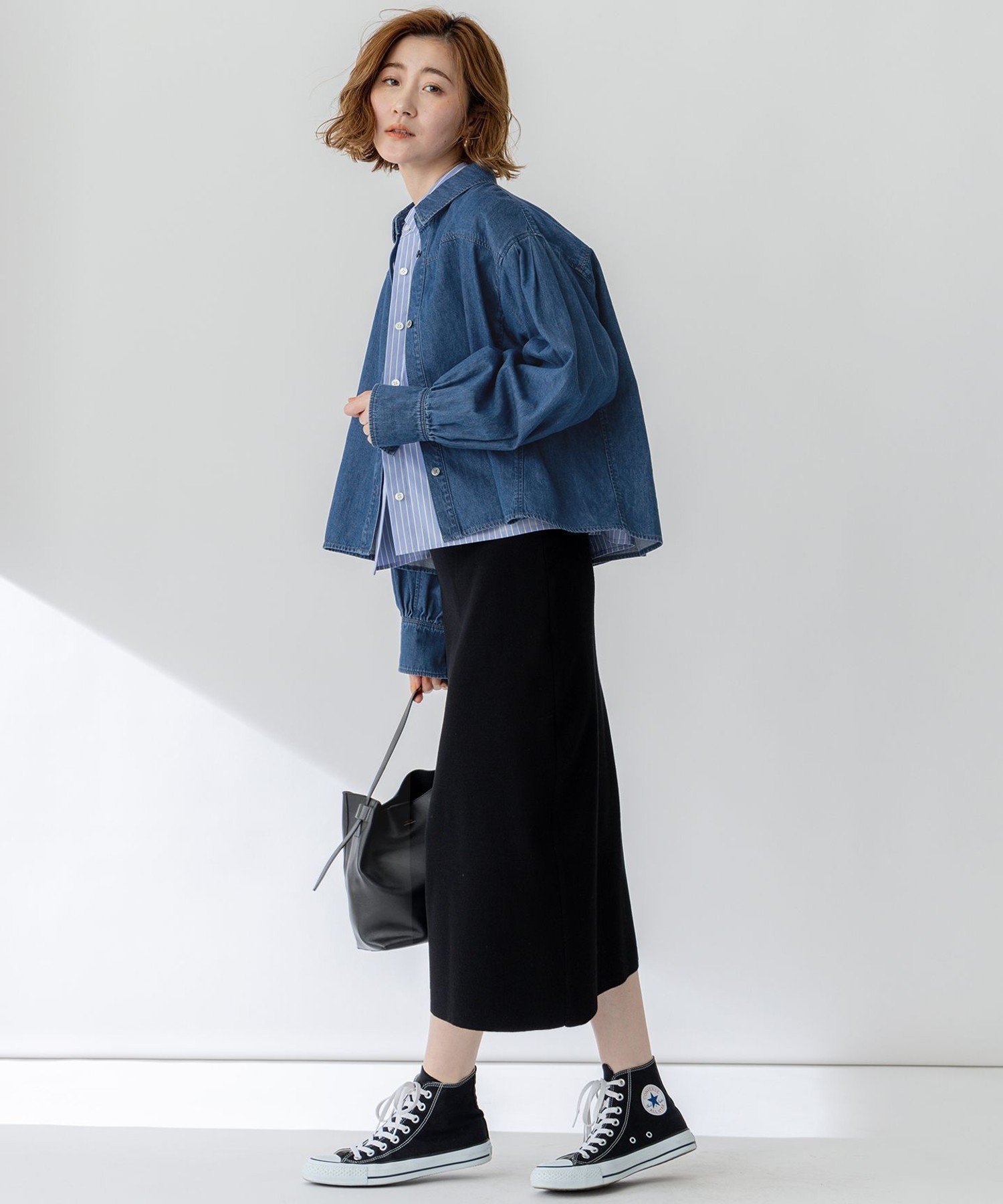 23区｜【Oggi3月号掲載/洗える】ライトダンガリー クロップド