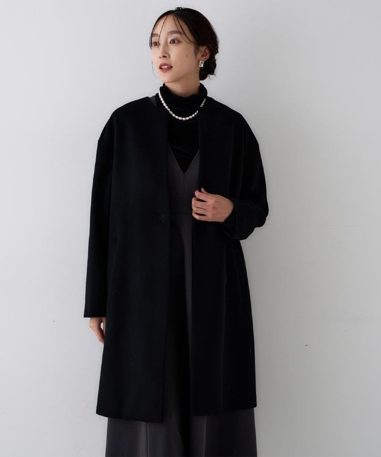 UNTITLED｜【ゆったり/軽やか】カシミヤ混ノーカラーコート | Rakuten