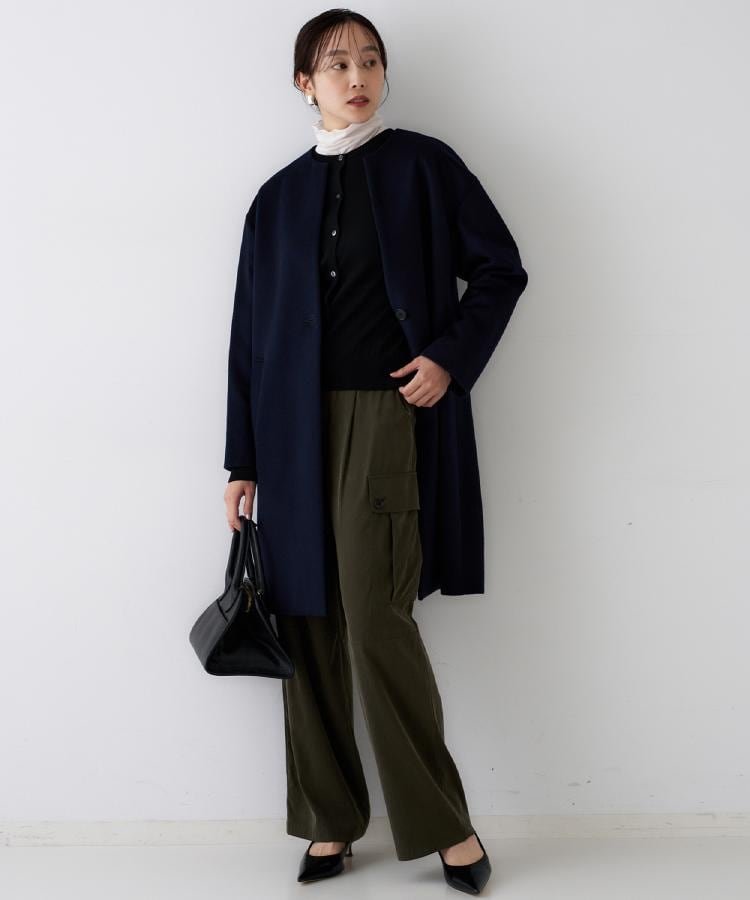 UNTITLED｜【ゆったり/軽やか】カシミヤ混ノーカラーコート | Rakuten