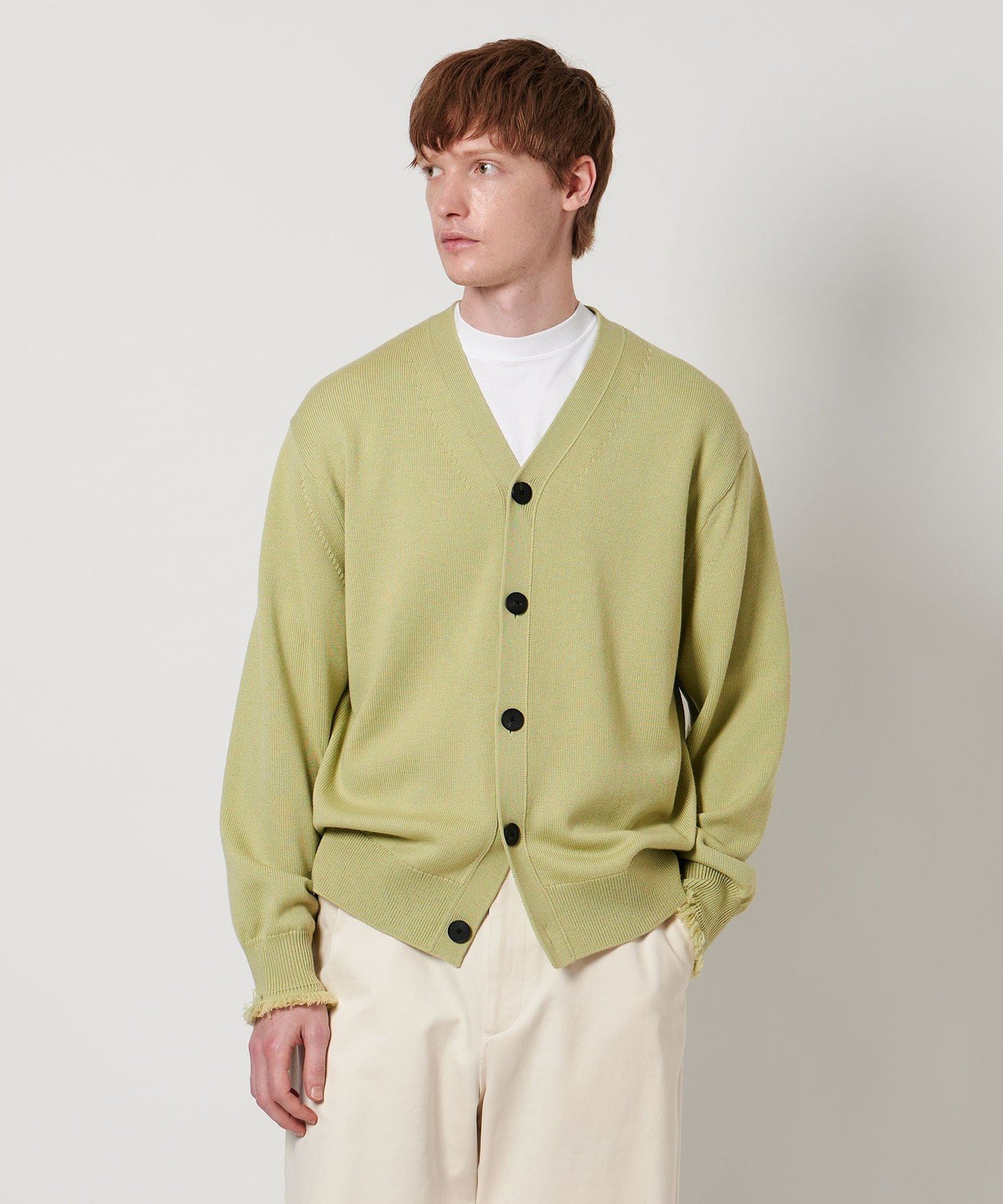 <LOEFF>9ゲージ フリンジ カーディガン UNISEX ネイビー0サイズ セール】＜LOEFF＞9ゲージ フリンジ カーディガン UNISEX（ニット