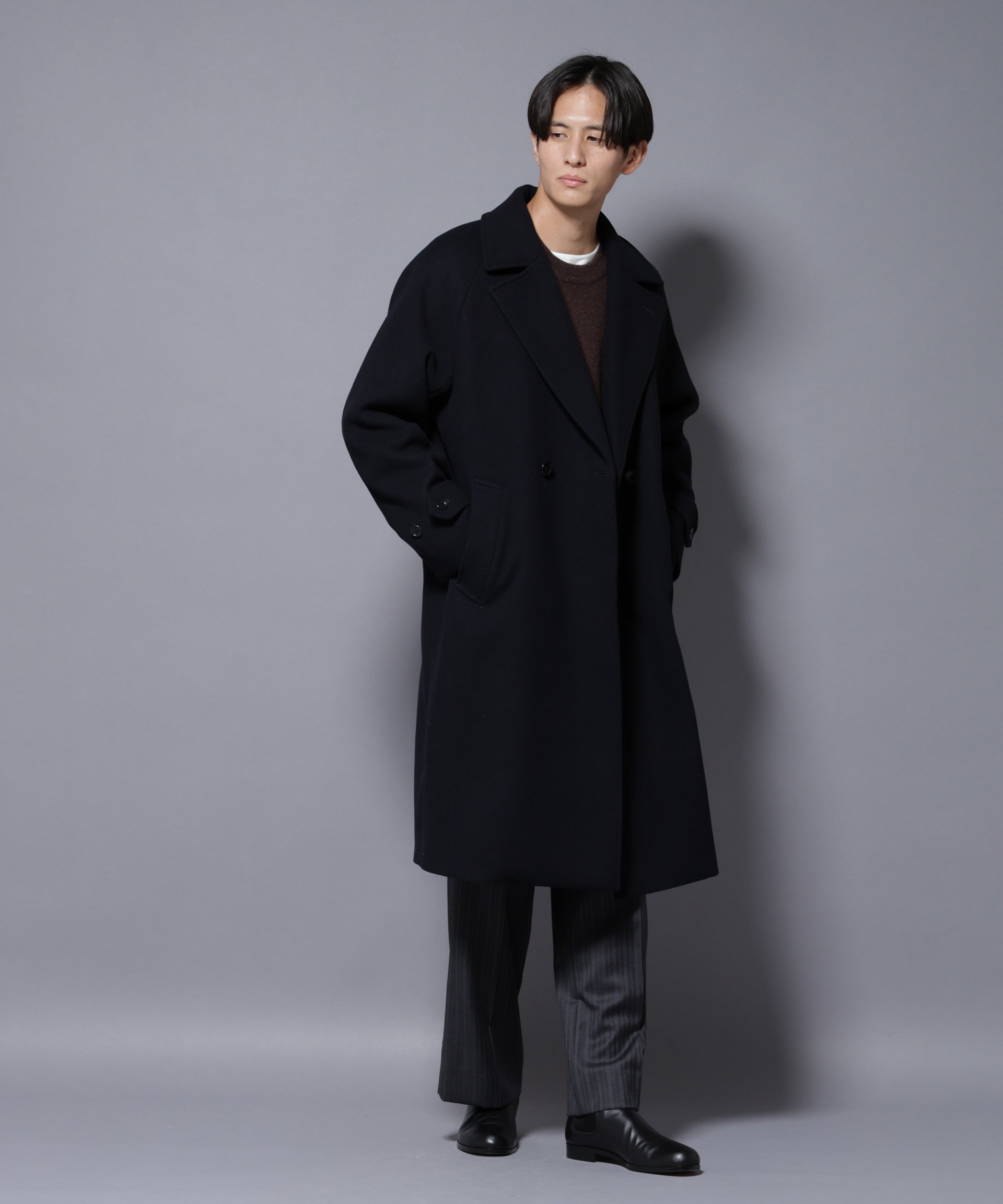 NANO universe｜ウールカシミヤメルトンダブルコート | Rakuten