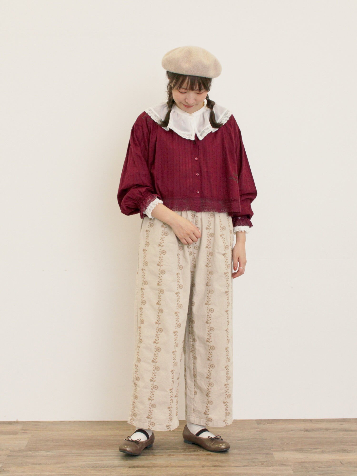 Samansa Mos2｜【M/Lサイズ】花刺繍パンツ | Rakuten Fashion(楽天