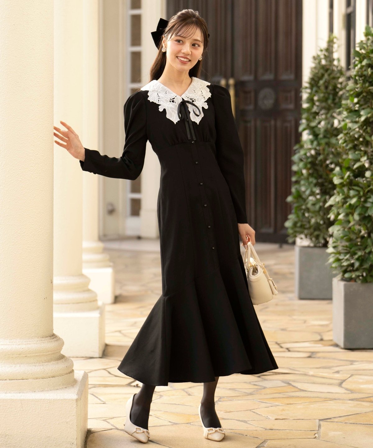 WILLSELECTION｜レースカラーマーメイドワンピース | Rakuten Fashion