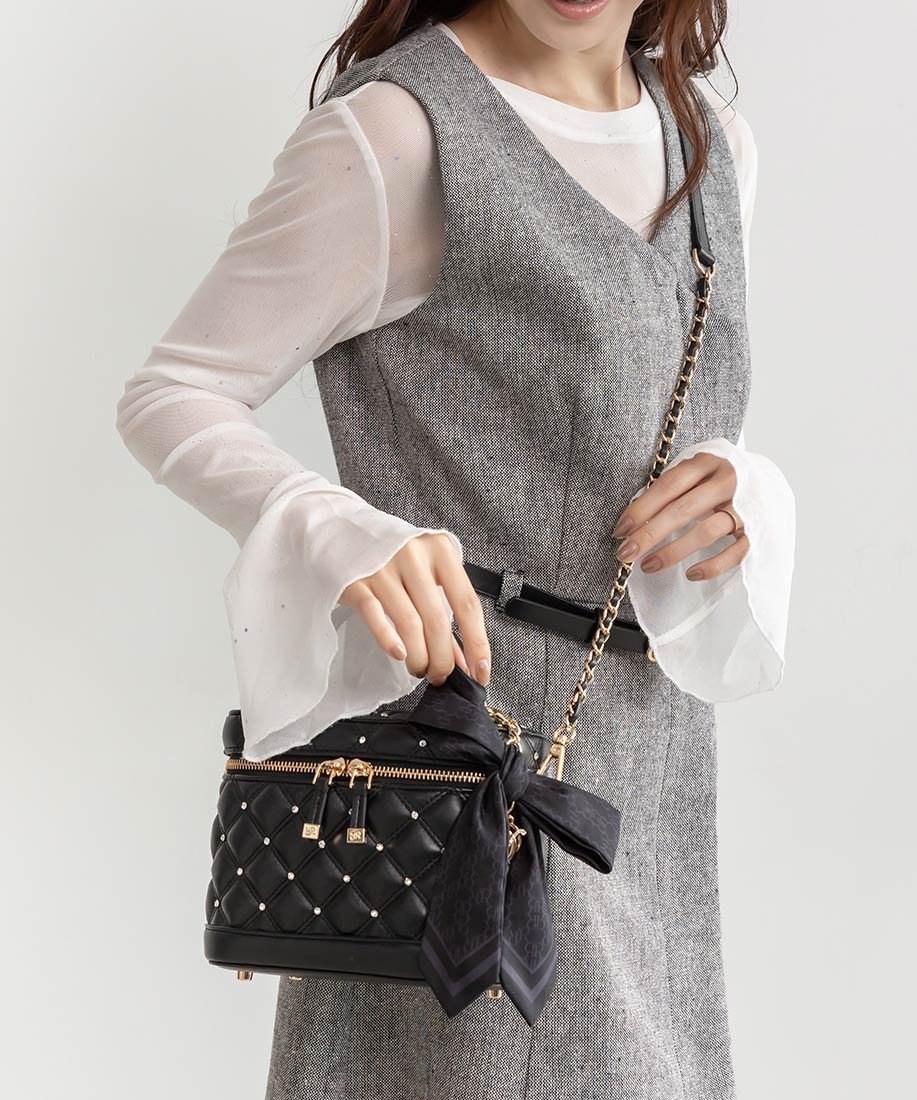 RANDA｜2WAY リボンチャームキルティングバニティバッグ | Rakuten