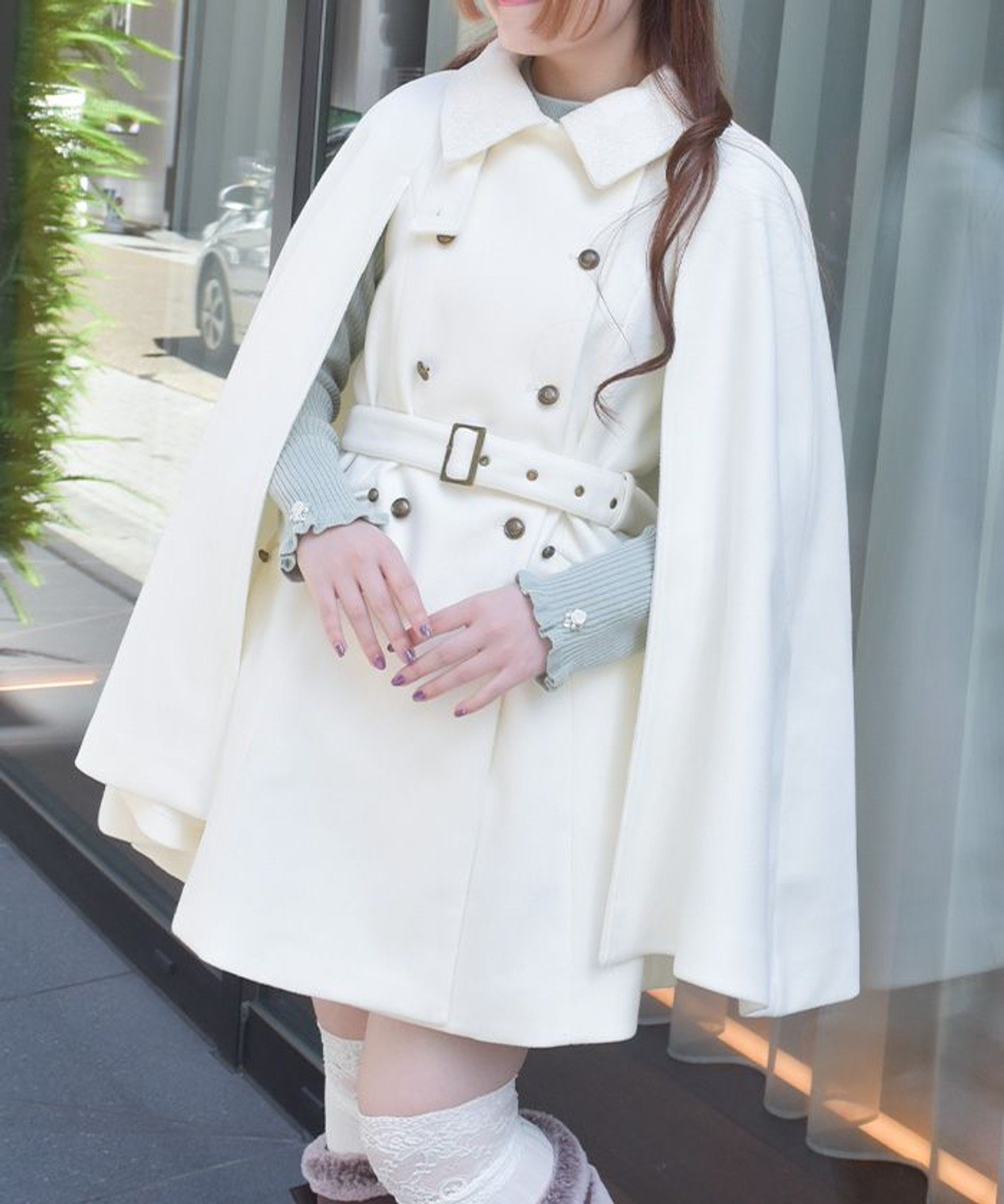 axes femme｜ダブルボタンケープコート | Rakuten Fashion(楽天