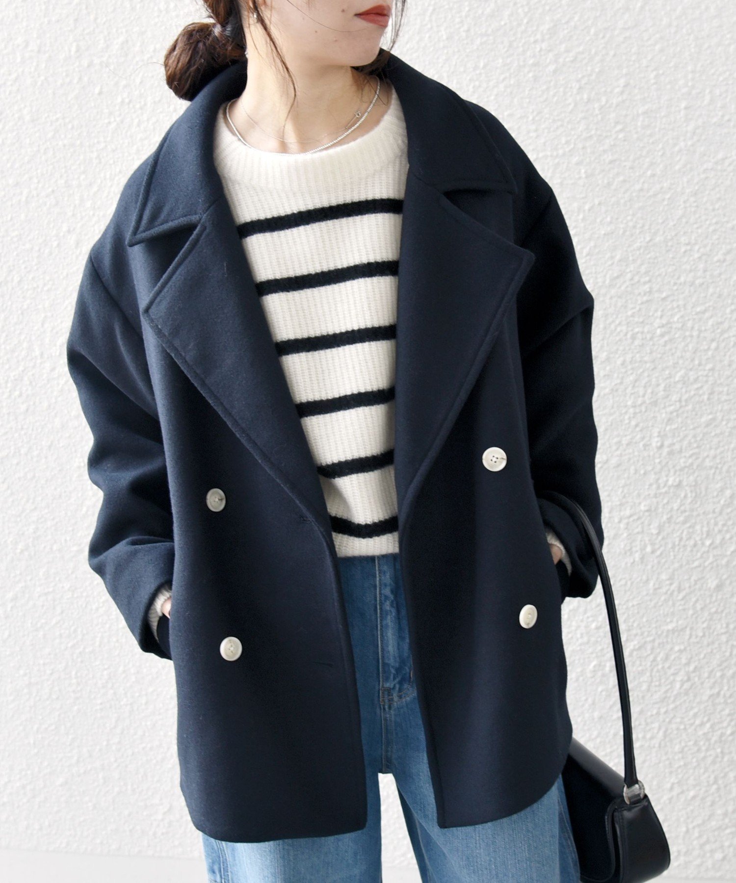 SHIPS｜SHIPS any: ウール ミックス コクーン ショート Pコート