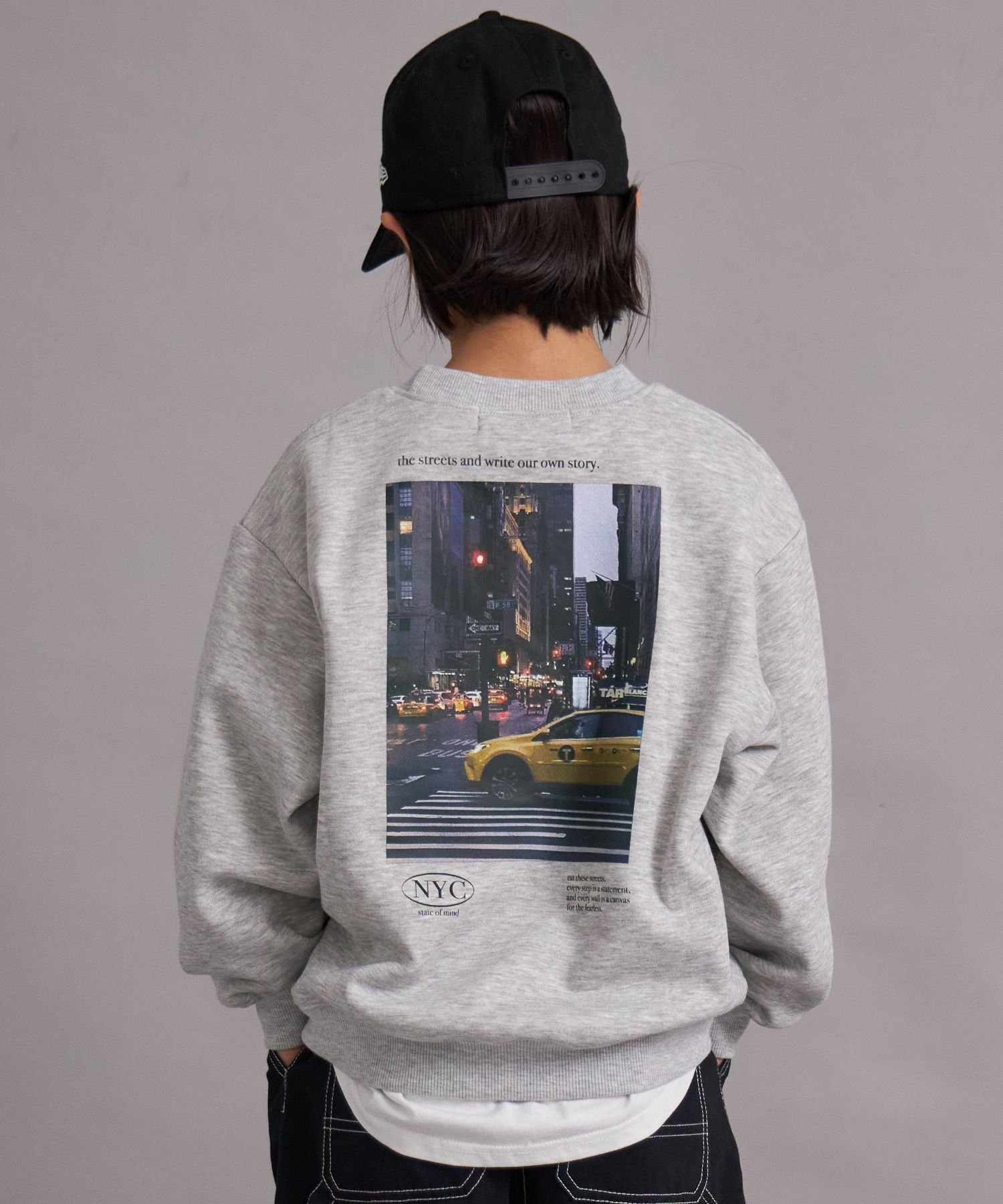 pairmanon｜裏起毛 フォトプリント スウェット トレーナー【PAIRMANON