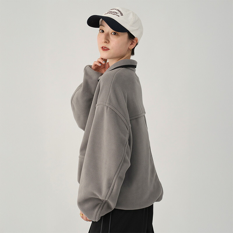 楽天市場】emmi エミ トップス ecoフリースハーフジッププルオーバー