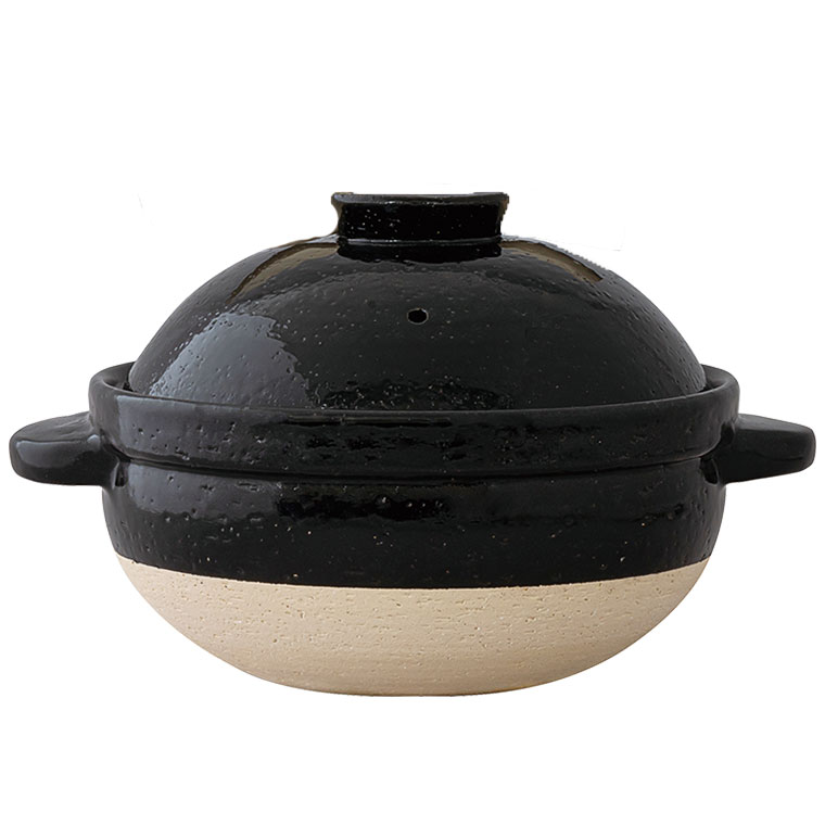 タイムセール‼️かまどさん 2号炊き CT-03 黒色 陶器製 タイムセール