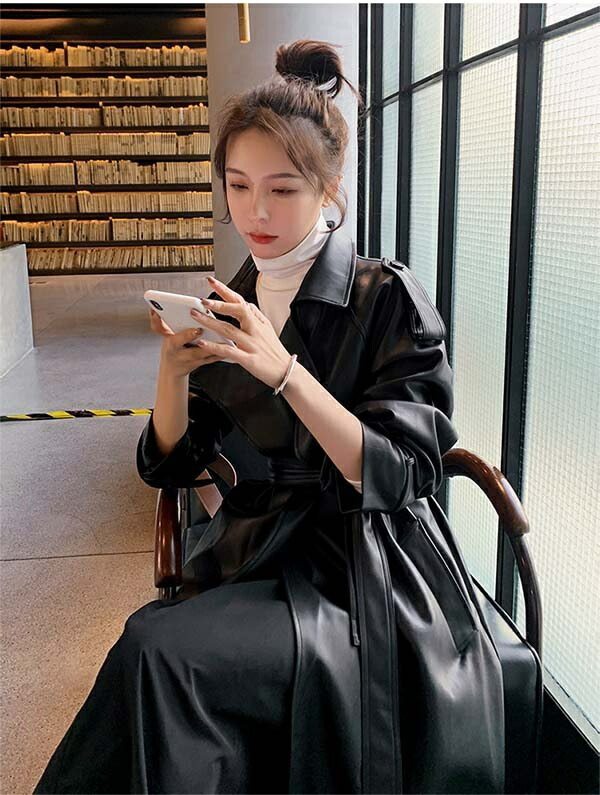 楽天市場】PU フェイクレザート レザージャケット ロングジャケット