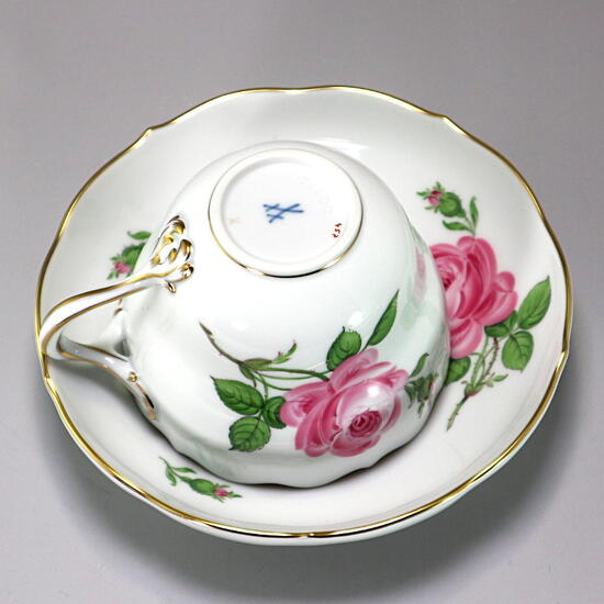 楽天市場】マイセン Meissen 一級品 ピンクローズ カップ＆ソーサー