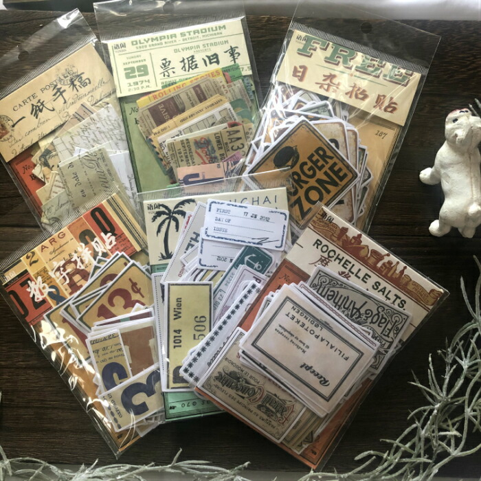 楽天市場】海外製 シール ヴィンテージデザインステッカー (s41) 30柄