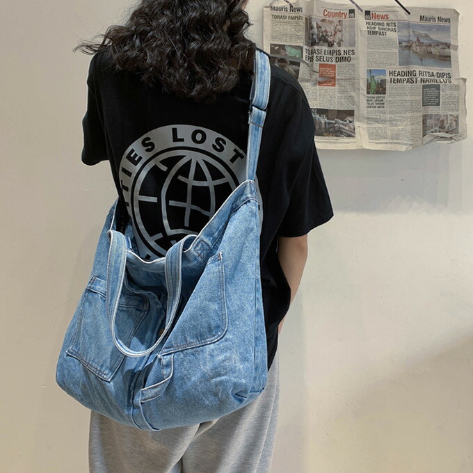 楽天市場】デニム 大容量 ショルダーバッグ トートバッグ メンズ