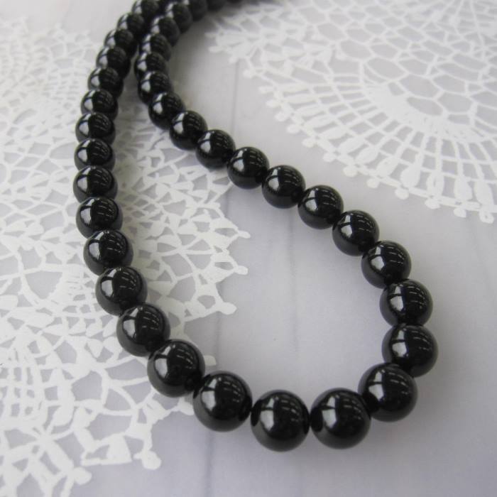 楽天市場】黒珊瑚 ネックレス （10mm） G.SILVER 葬儀 喪服 フォーマル