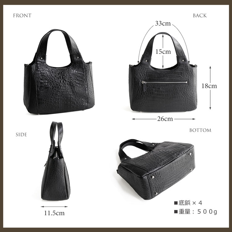 楽天市場】カイマン ハンド バッグ マット加工 牛革 2WAY レディース