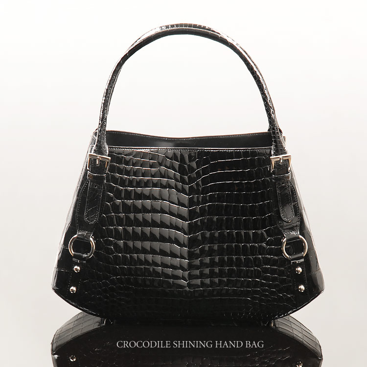楽天市場】クロコダイル シャイニング ハンドバッグ センター取り