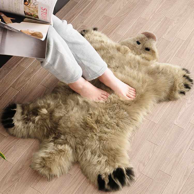 楽天市場】ムートン クマ ラグ マット しろくま 白くま ラグマット