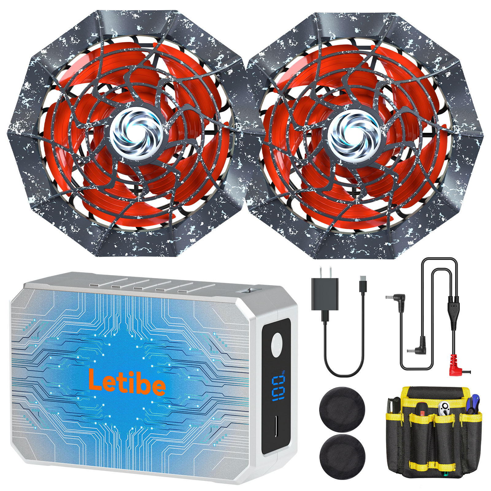 楽天市場】37460mAh 42V 最強 空調作業服 ファンバッテリーセット 16V