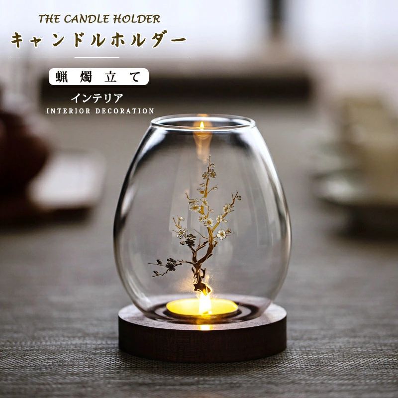 楽天市場】おしゃ 燭台 置物 照明 ガラス 蝋燭立て キャンドルホルダー