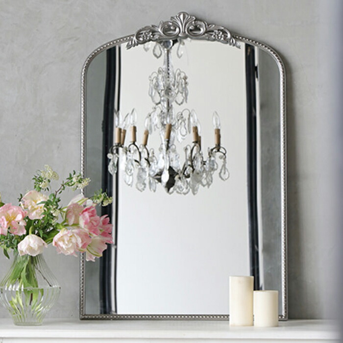 楽天市場】ミラーDecoシルバー// 鏡 壁掛け シルバー 銀 長方形