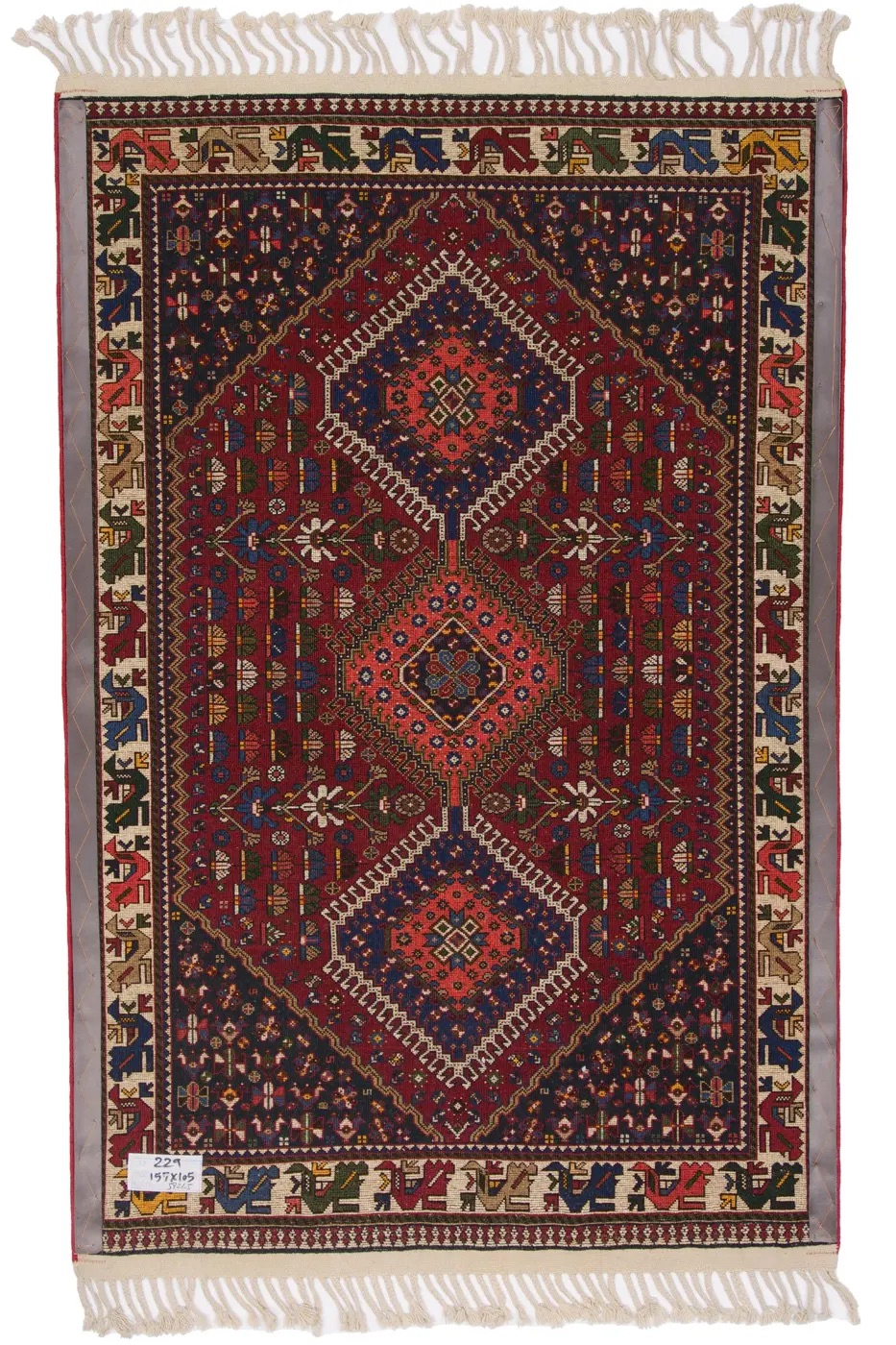 楽天市場】ペルシャ絨毯 ヤラメ トライバルラグ 約105cm x 157cm