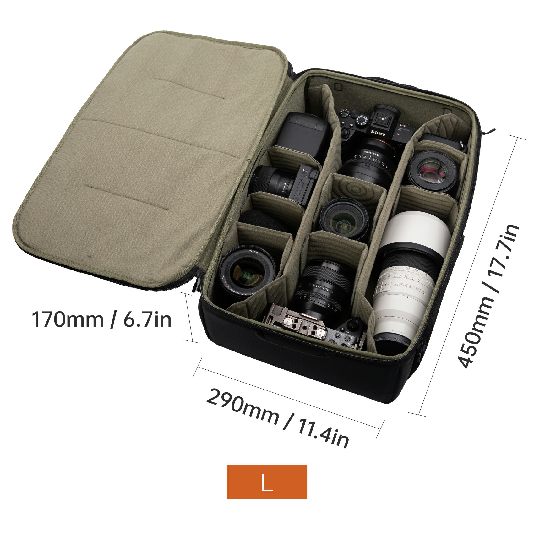 楽天市場】PGYTECH カメラ インサート Lサイズ【ピージーワイテック