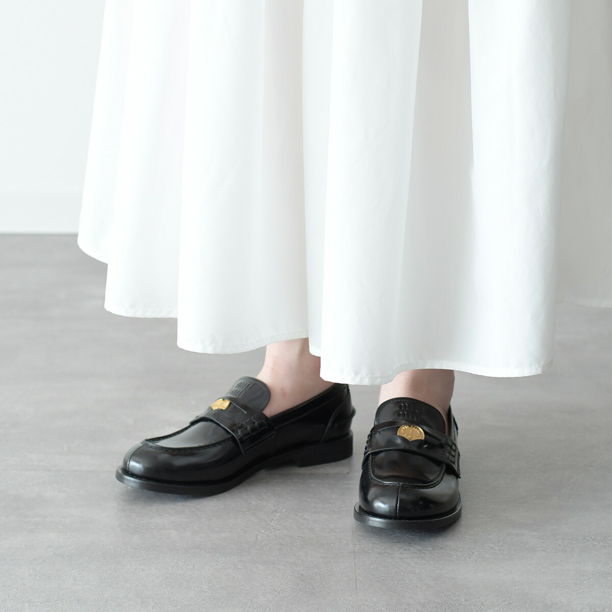 楽天市場】MIU MIU ミュウミュウ ローファー ブラッシュドレザー