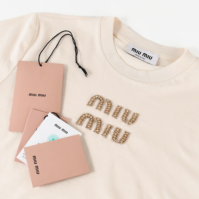 楽天市場】MIU MIU ミュウミュウ トップス ジャージー Tシャツ MJN499