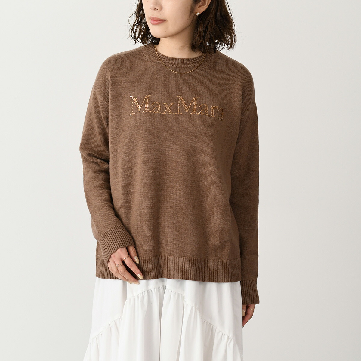 S Max Mara マックスマーラ キャメル 刺繍ロゴスウェット S Max Mara