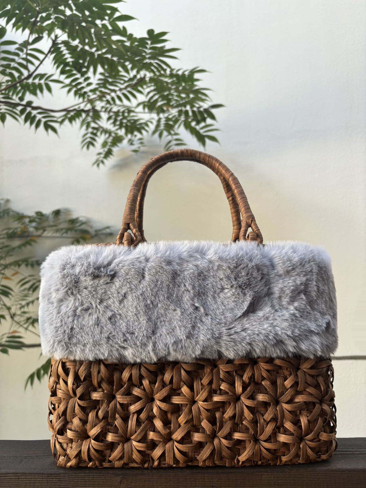 楽天市場】【秋冬】山葡萄かごバッグ 手作り 山葡萄籠バッグ 立体花