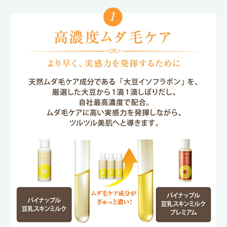 楽天市場】パイナップル豆乳スキンミルクプレミアム ムダ毛 対策 VIO