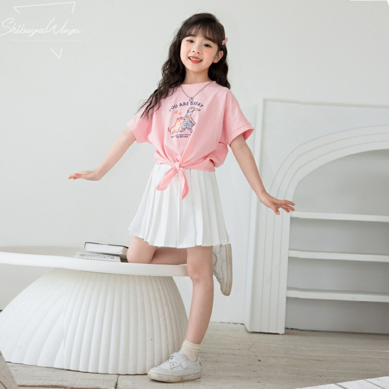 楽天市場】子供服 半袖 キッズ服 子ども服 2点セット ピンク 安全素材