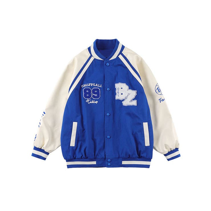 楽天市場】HOOK ブルゾン アメカジワッペン刺繍ボーダースタジャン