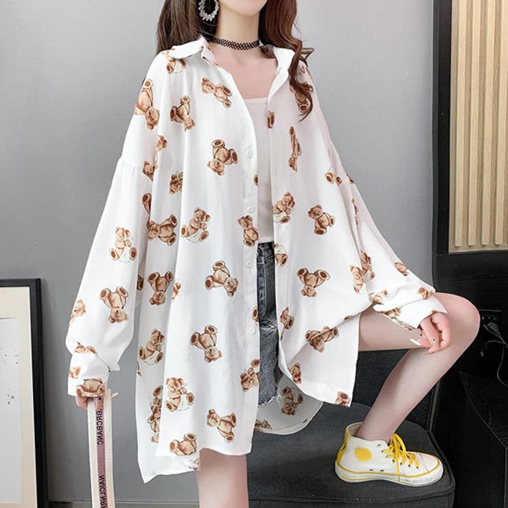楽天市場】Decorative 柄シャツ くま柄 BEAR柄 長袖 シャツ ベビー