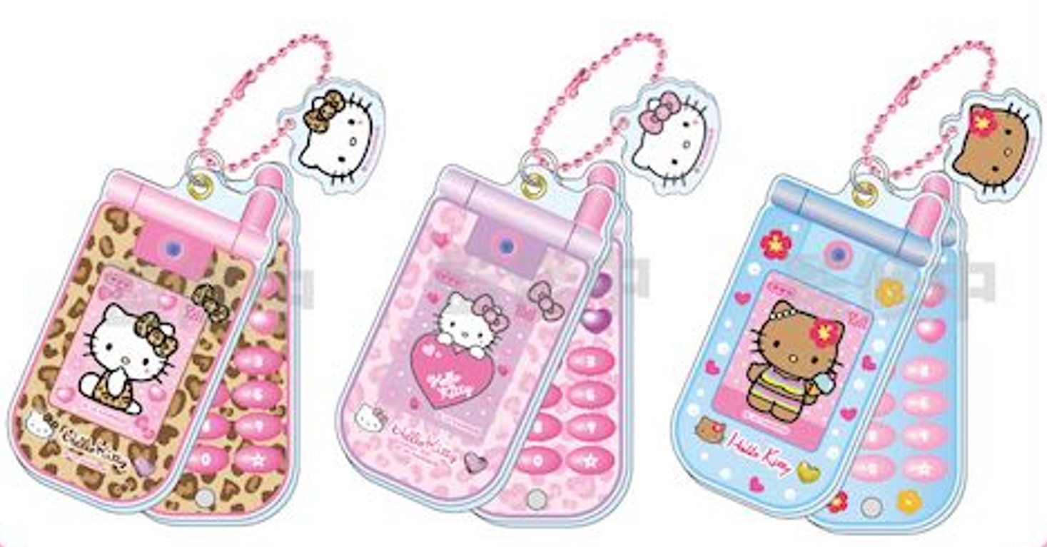 楽天市場】ハローキティ 90s スライドガラケーキーホルダー nic_kt39