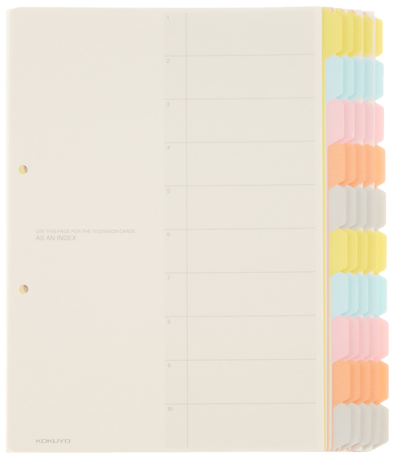 楽天市場】コクヨ ファイル インデックス 仕切カード A4 10山 2穴 5組