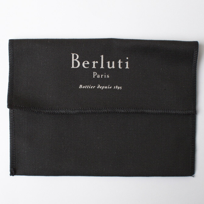 BERLUTI ブラックレザー キーホルダー コト ジップ キーリング