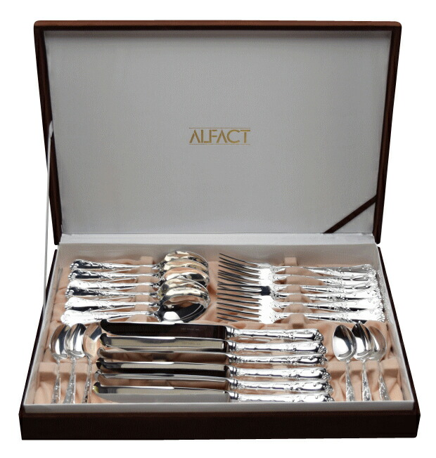 楽天市場】ALFACT 洋白銀器 唐草 ディナーセット24pc カトラリーセット