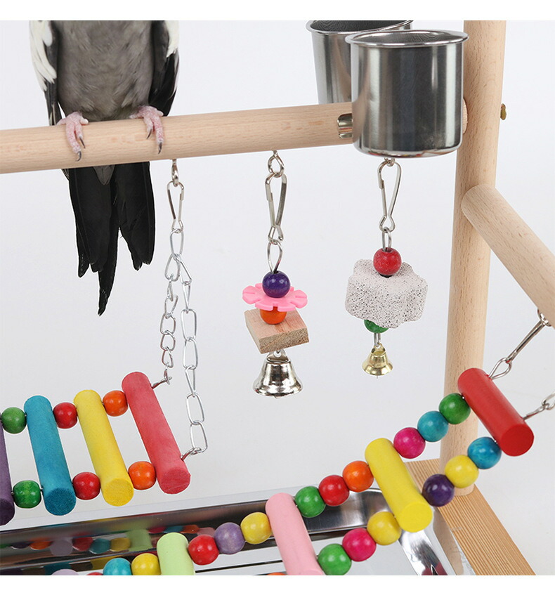 楽天市場】 インコ 遊び場 2層 バード アスレチック 玩具 スタンド