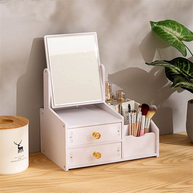 楽天市場】コンパクトドレッサー ミラー付き化粧台ボックス 鏡付き