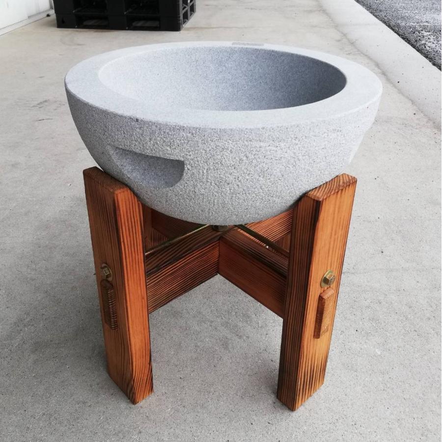 楽天市場】(2点セット) 白御影石 G633 石臼 3升用 (手掛溝2箇所) と