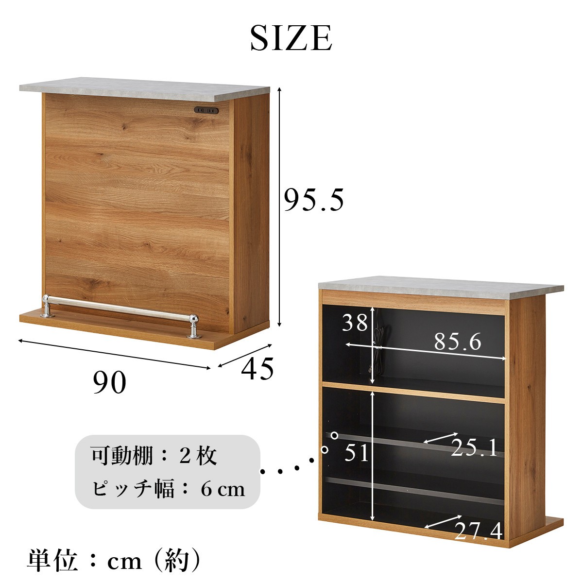 楽天市場】バーカウンター テーブル 幅90cm 完成品 カウンターテーブル