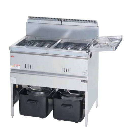 楽天市場】MGF-18WK 【マルゼン】 ガスフライヤー 18L×2 2槽式 幅830