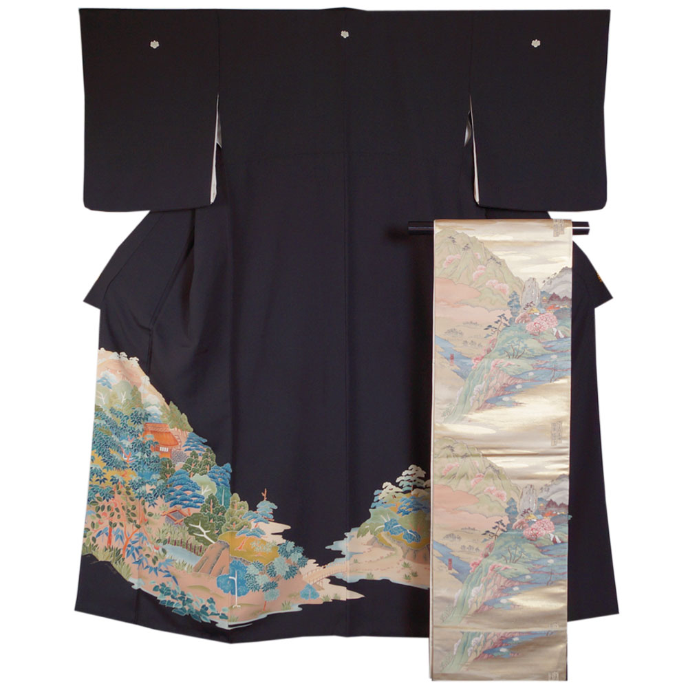 楽天市場】着物セット 本加賀友禅 清藤武二 黒留袖・袋帯 2点 セット
